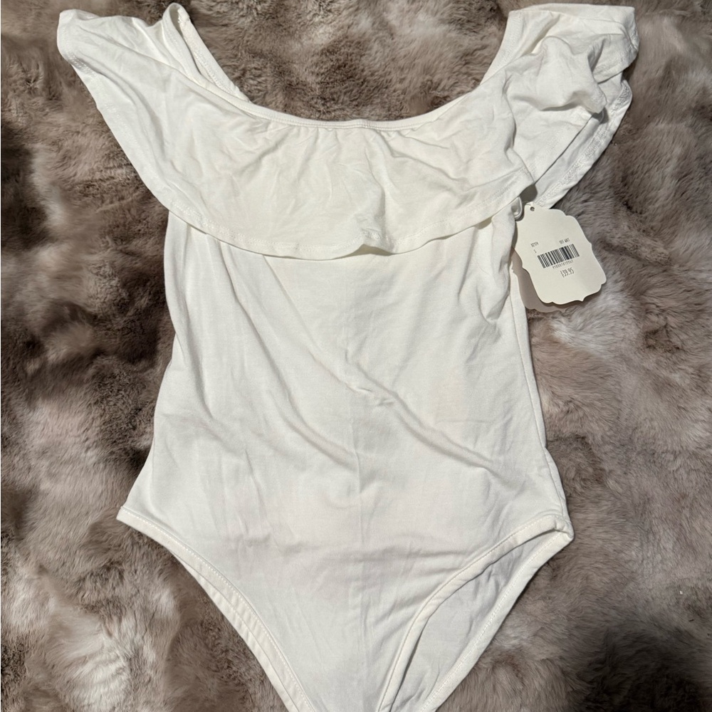White Ruffled One Piece - Picture 2 of 4
